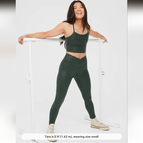 OFFLINE The Hugger Crossover High Waisted Crackle Legging NULL Sycamore M - Picture 9 of 11